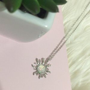 Solar Flare Opalescent Silver Necklace